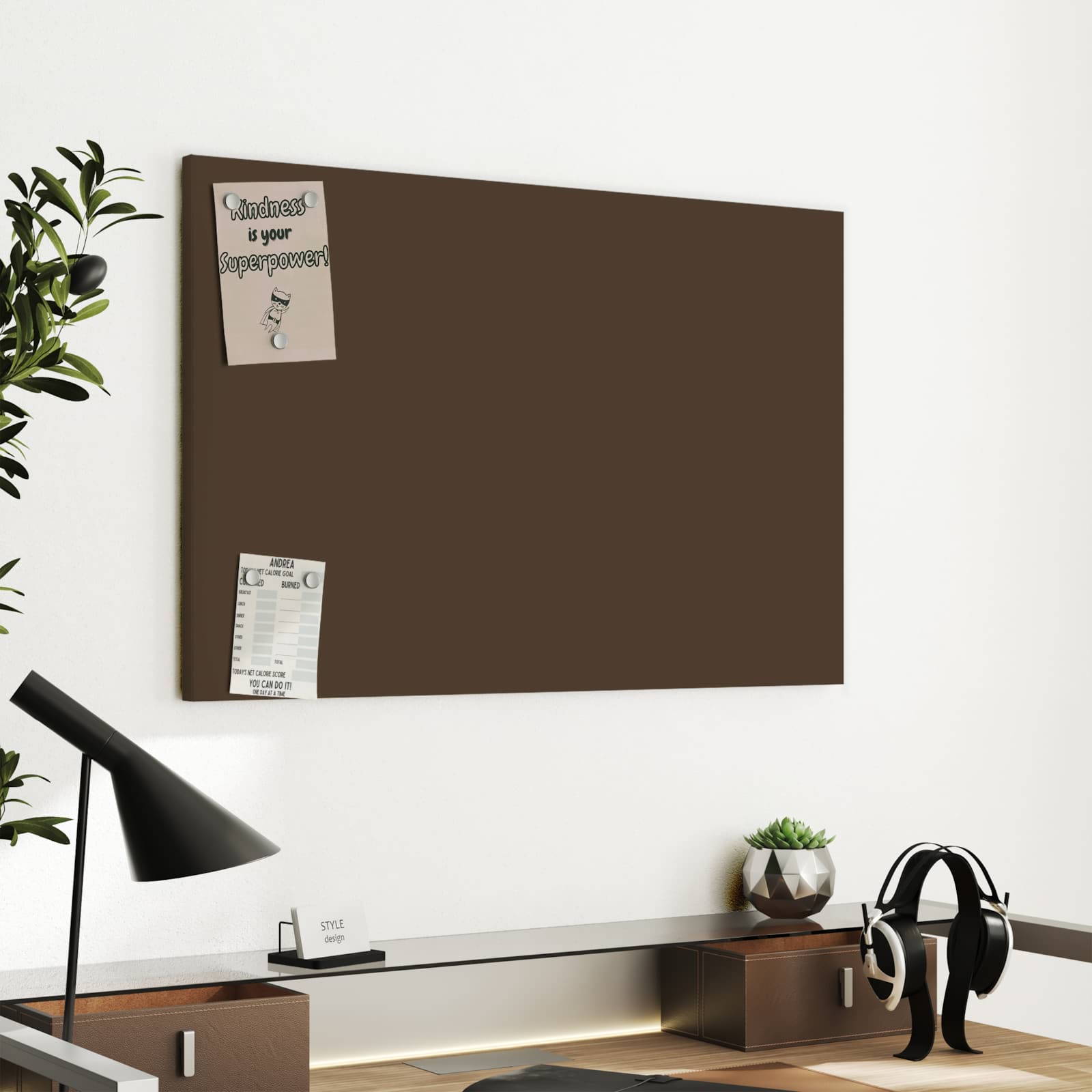 Magnetická tabule s motivem Tmavě hnědá 60 x 40