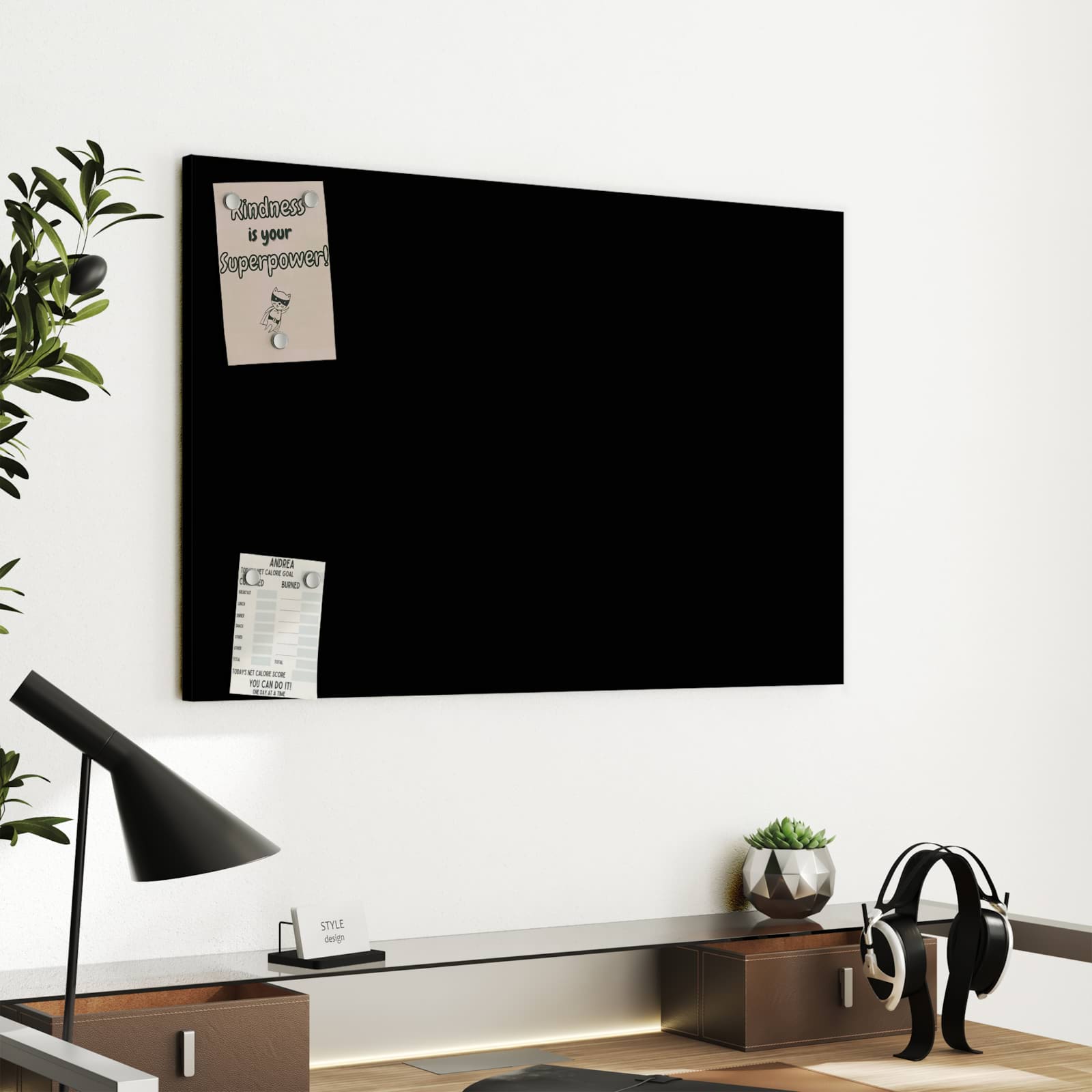 Magnetická tabule s motivem Černá 90 x 60