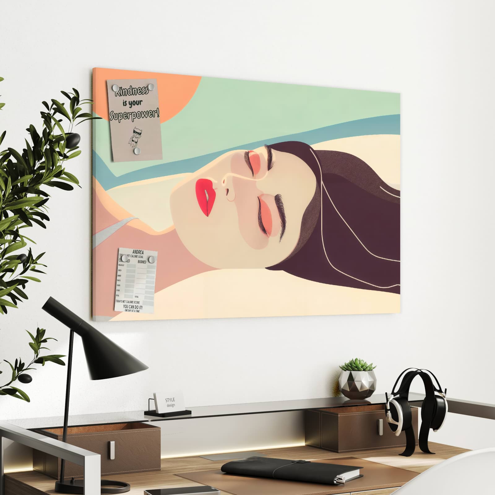 Magnetická tabule s motivem Relax na slunci 90 x 60