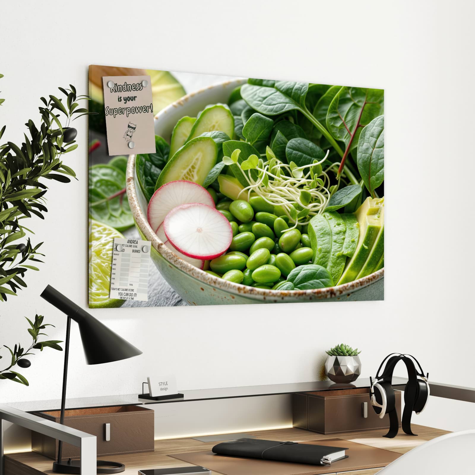 Magnetická tabule s motivem Zeleninový salát 90 x 60