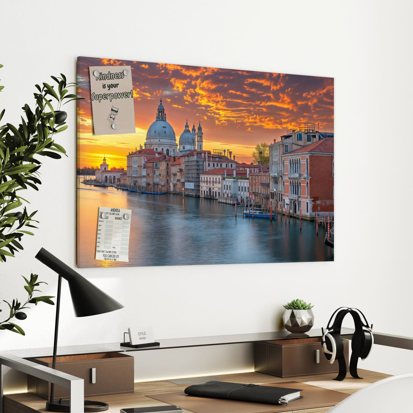 Magnetická tabule s motivem Benátky při západu slunce 90 x 60