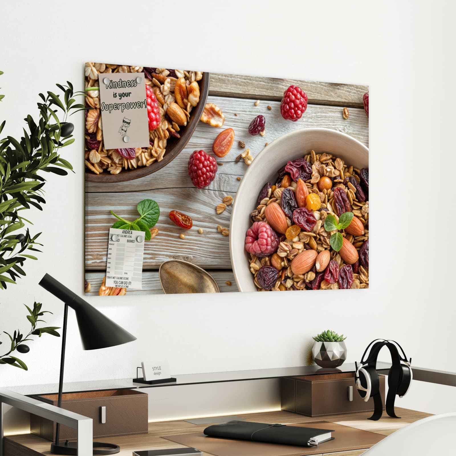 Magnetická tabule s motivem Zdravá snídaně 90 x 60
