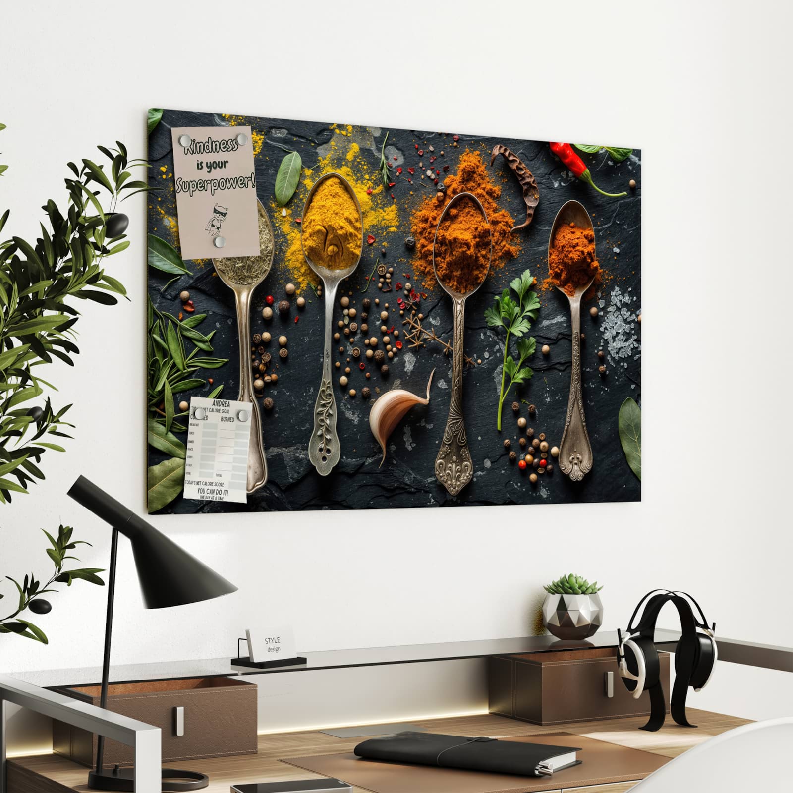 Magnetická tabule s motivem Mix koření 90 x 60