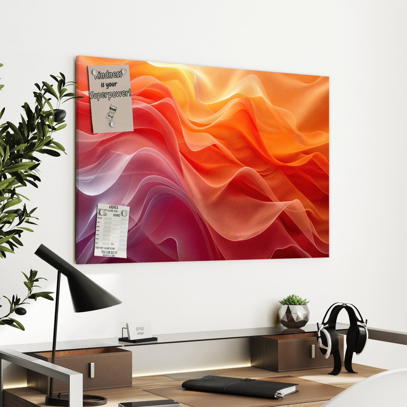 Magnetická tabule – obraz na zeď Jemný vír barev | 90 × 60 cm