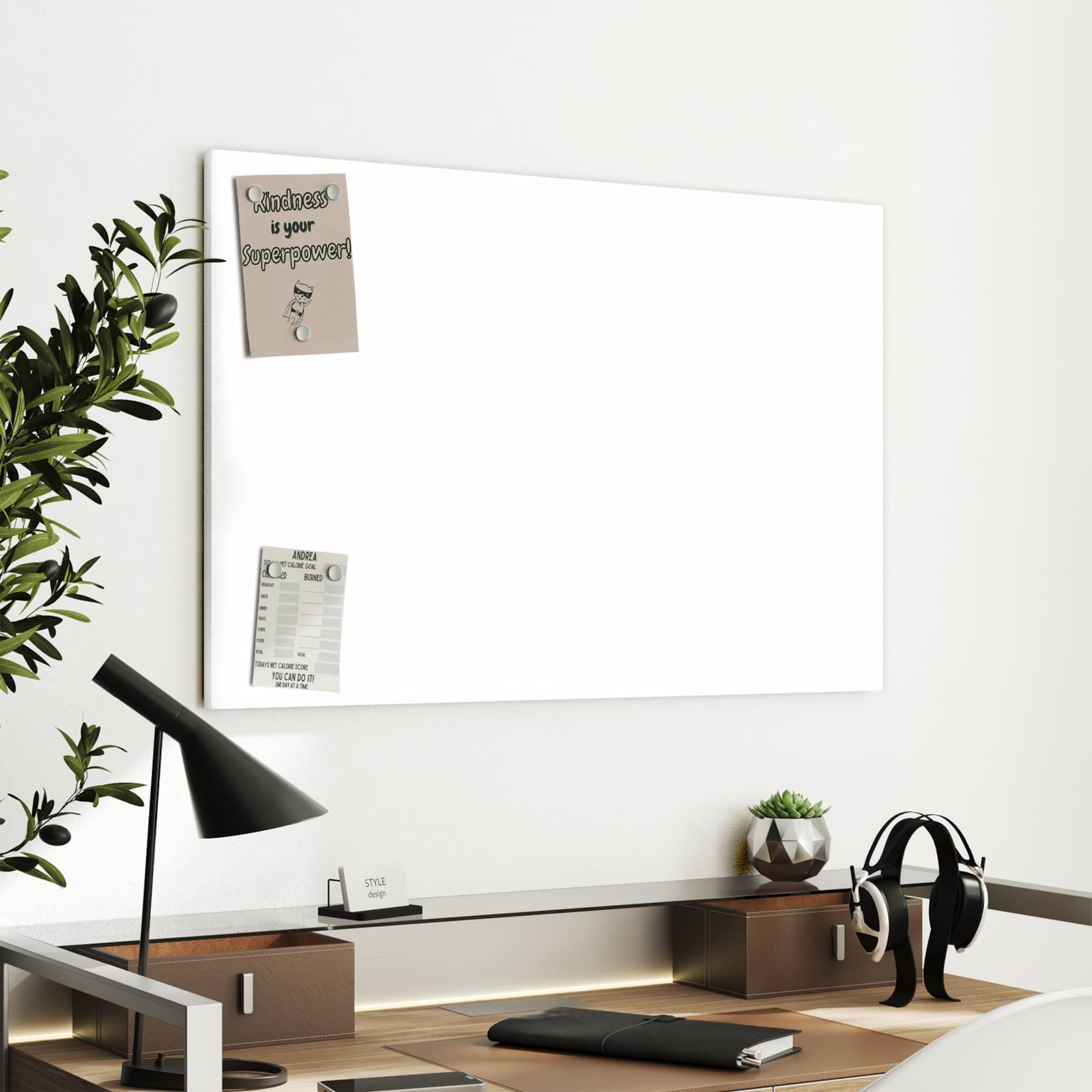 Magnetická tabule s motivem Bílá 90 x 60