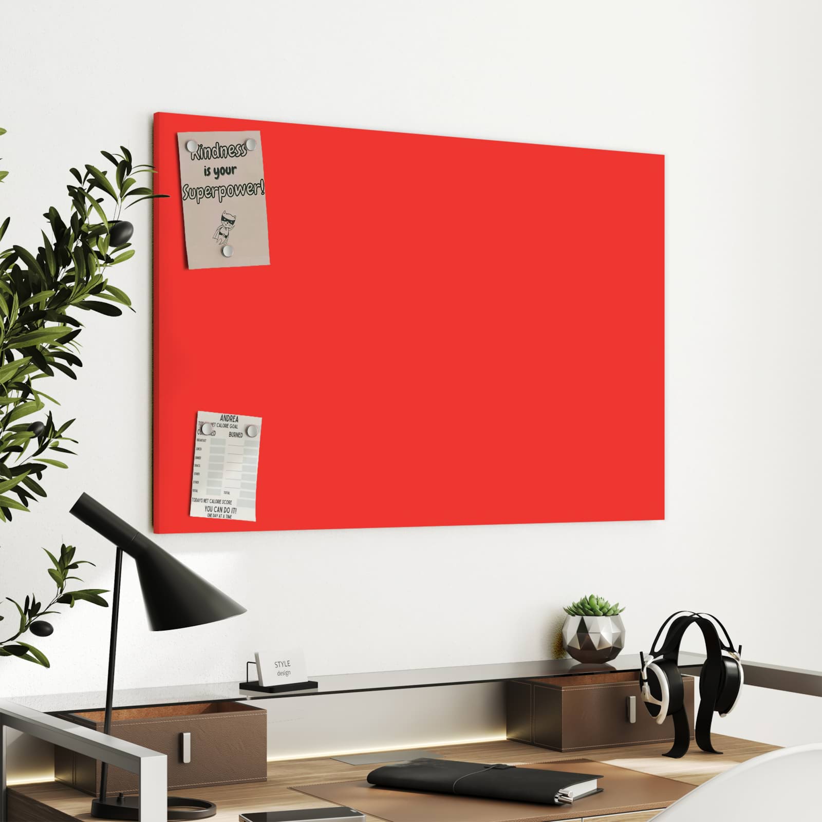 Magnetická tabule s motivem Červená 90 x 60