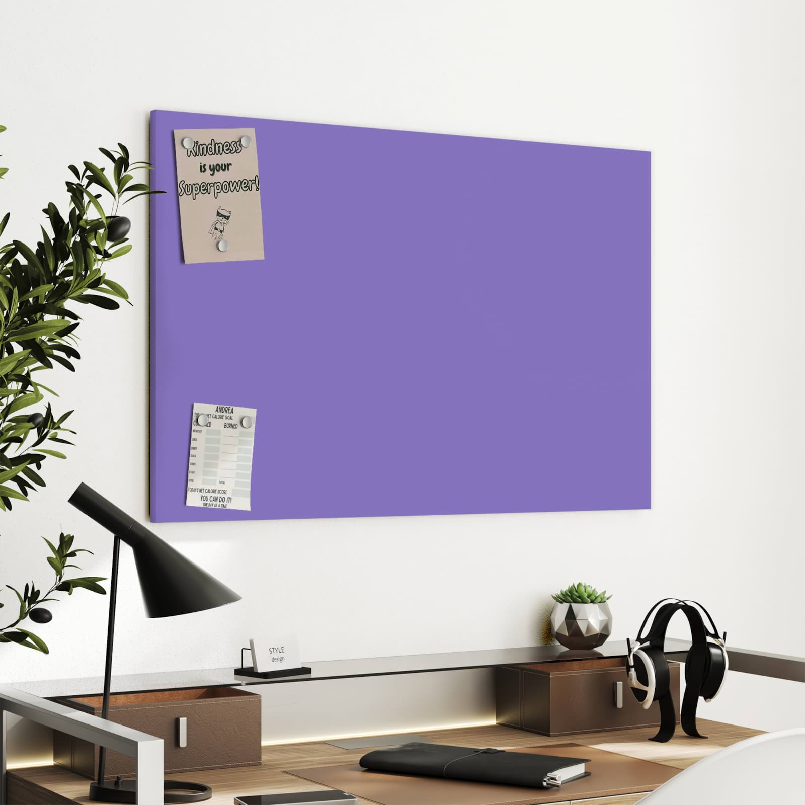 Magnetická tabule s motivem Fialová 90 x 60