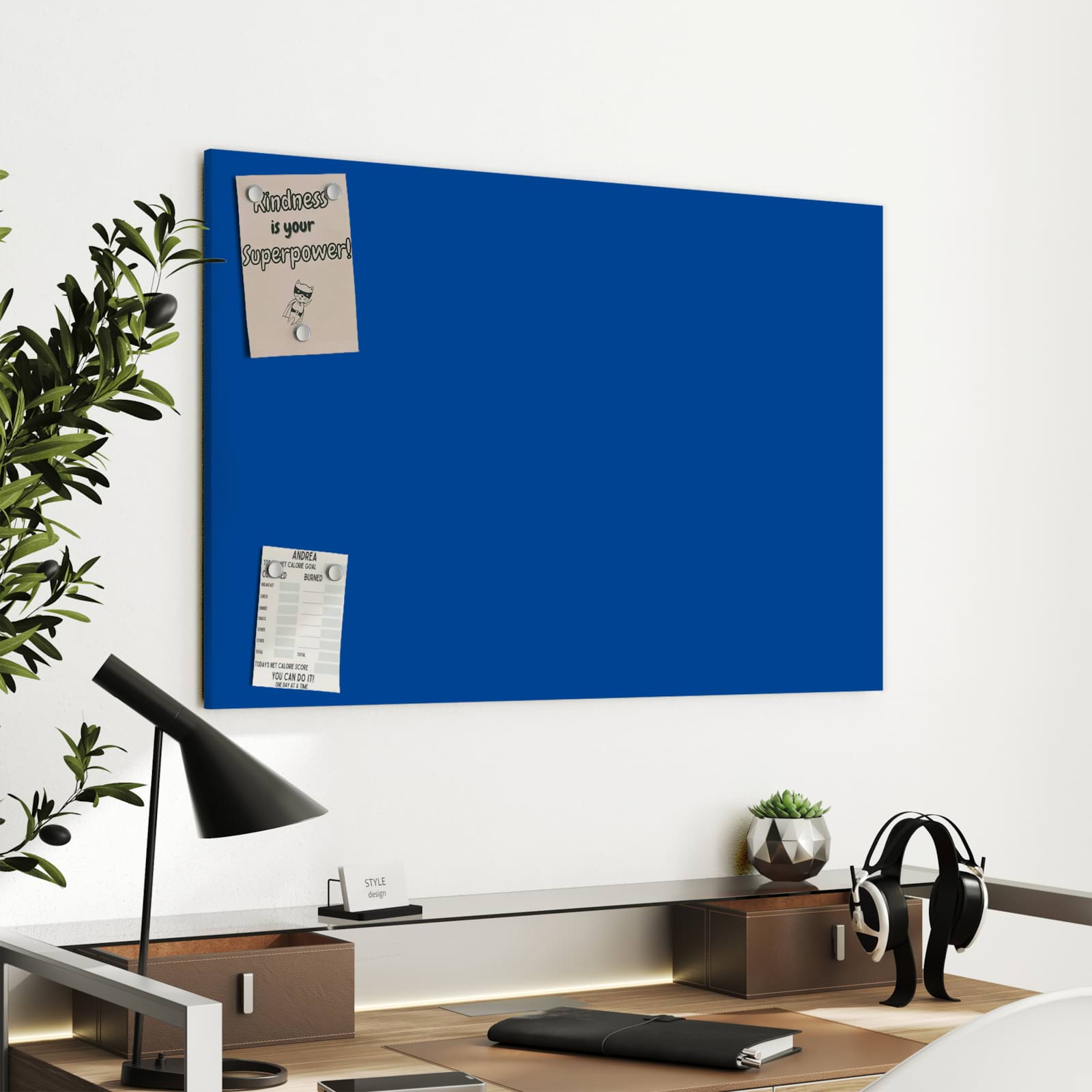Magnetická tabule s motivem Tmavě modrá 90 x 60