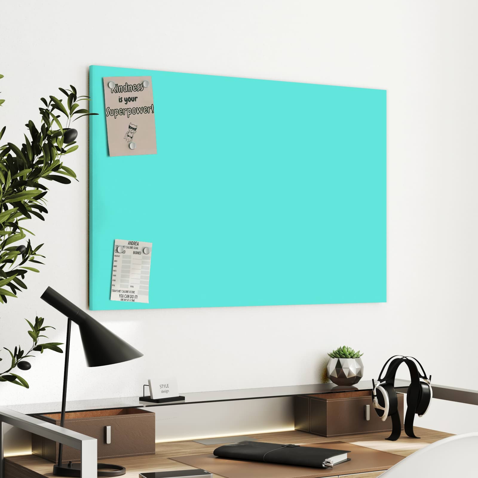 Magnetická tabule s motivem Mint 90 x 60