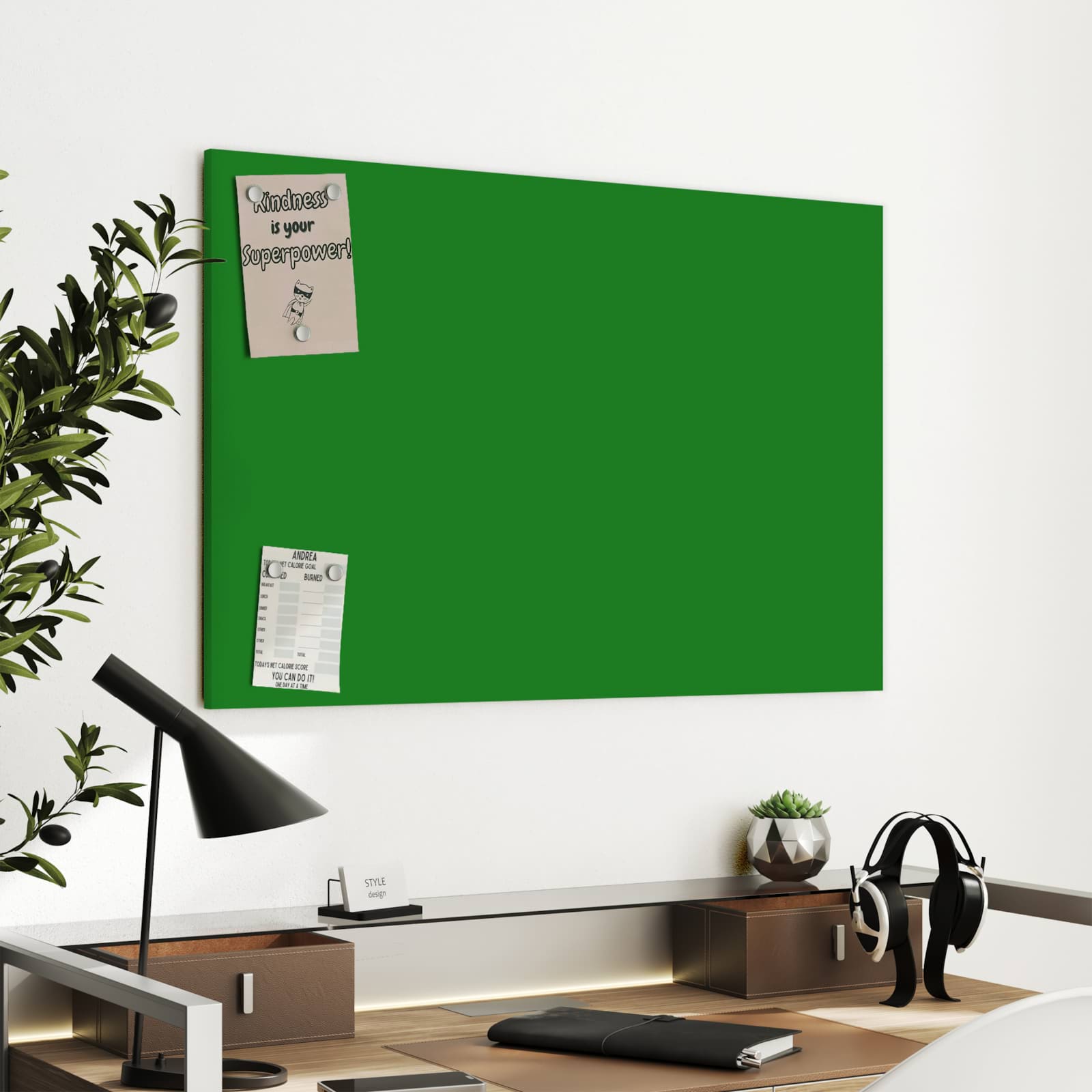 Magnetická tabule s motivem Tmavě zelená 90 x 60