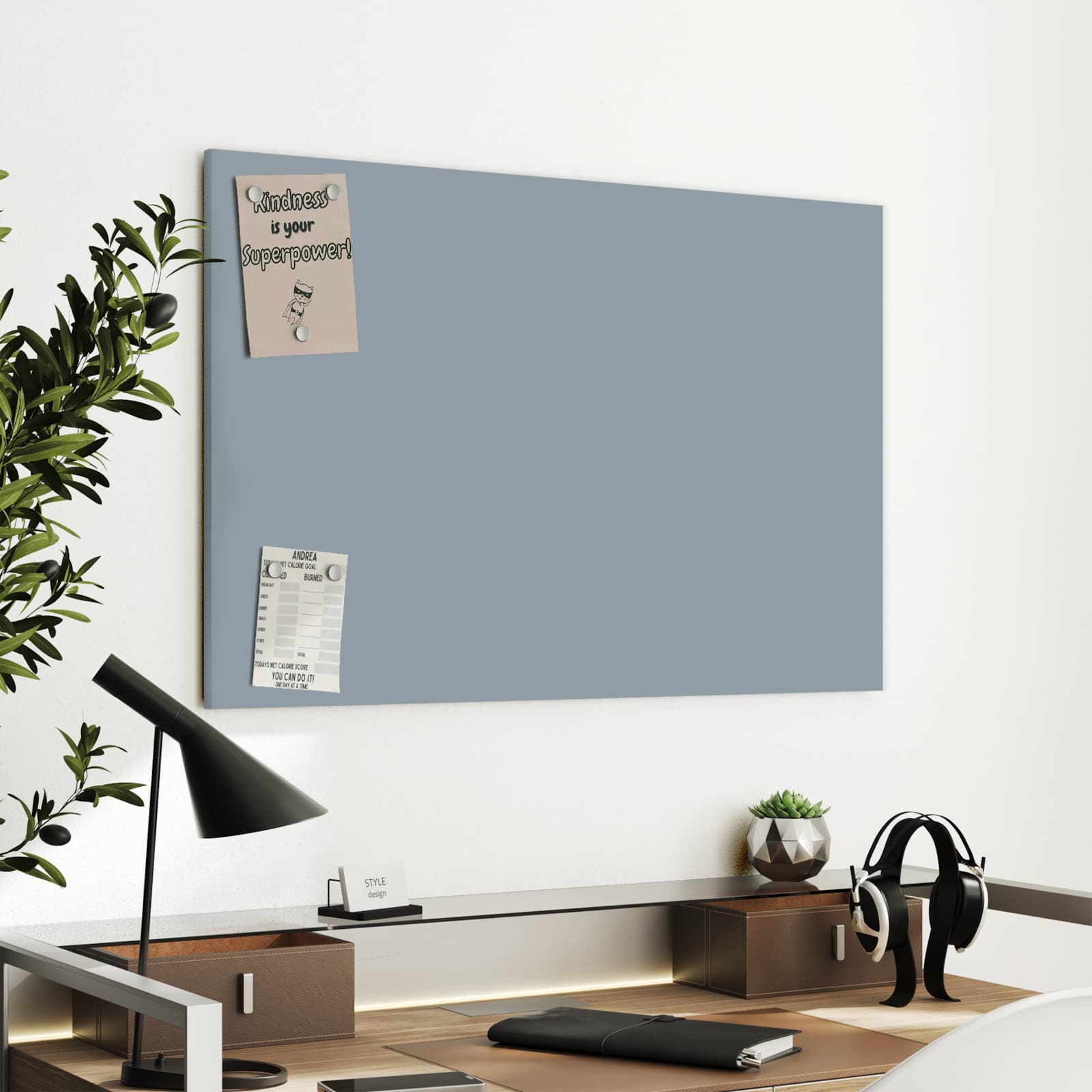 Magnetická tabule s motivem Šedá 90 x 60