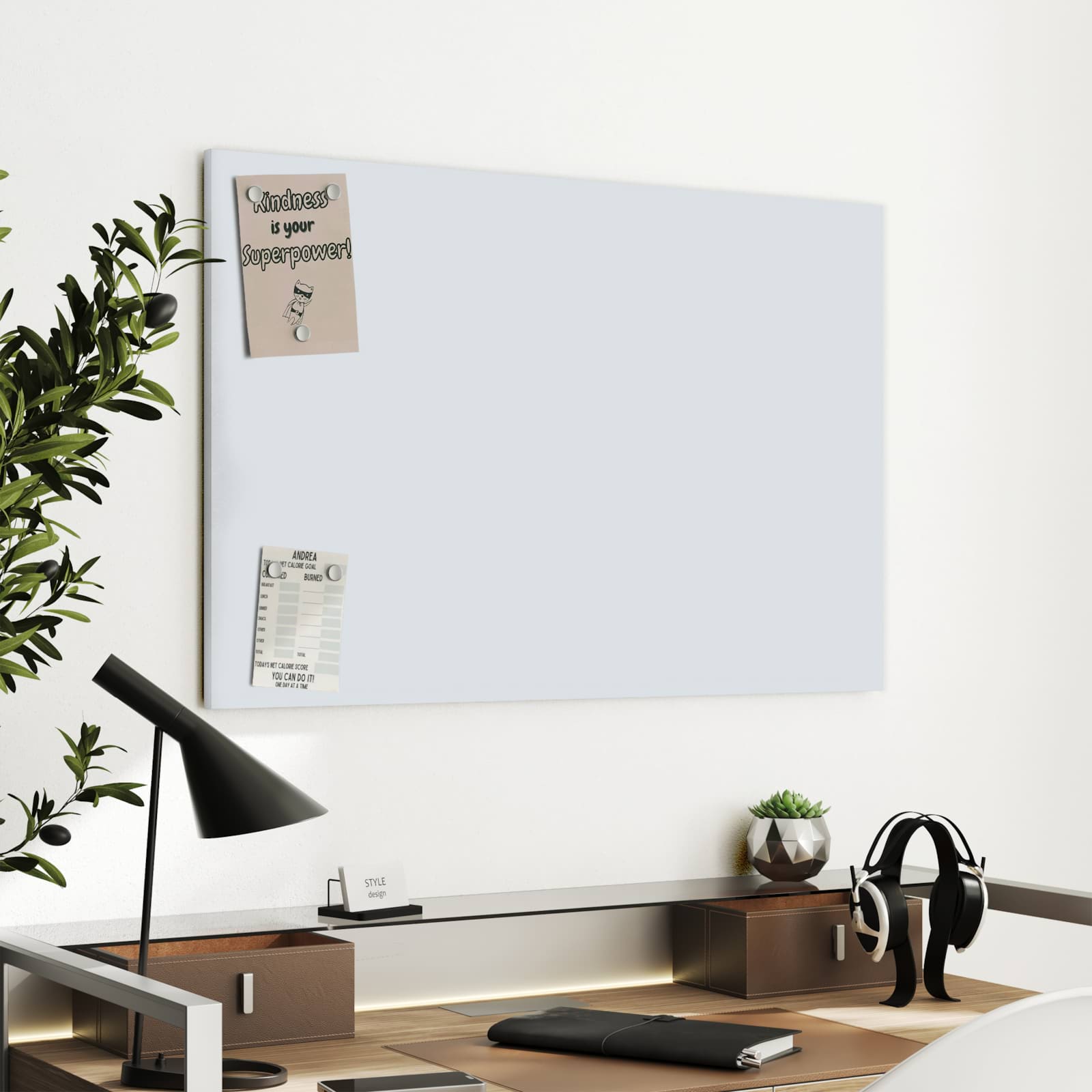 Magnetická tabule s motivem Světle šedá 90 x 60